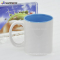 white ceramic coffee mug with inner color for sublimation, bulk buy from China